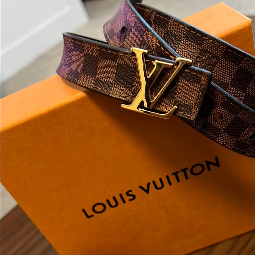 Louis Vuitton Brown and Gold Monogram Belt